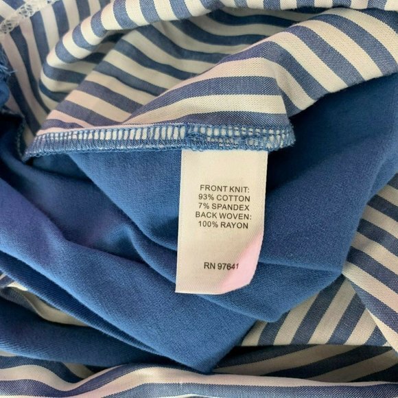 J Jill Blue Top 3/4 Sleeve V-Neck Button back NWT - Picture 7 of 8